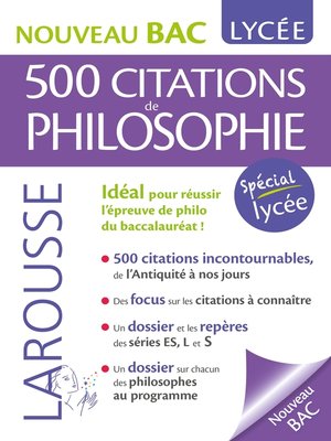 cover image of 500 citations incontournables de philosophie